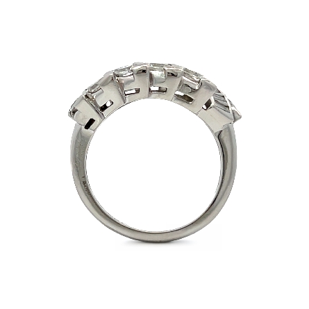 Platinum Estate 3Row Wave Ring w/Marquise Diams=.64apx and Baguette Diams=.36apx SI H-I 5.8dwt