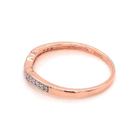 10K Rose Gold Estate Curved Band w/Diams=.10apx SI H-I Size 7 1.0dwt