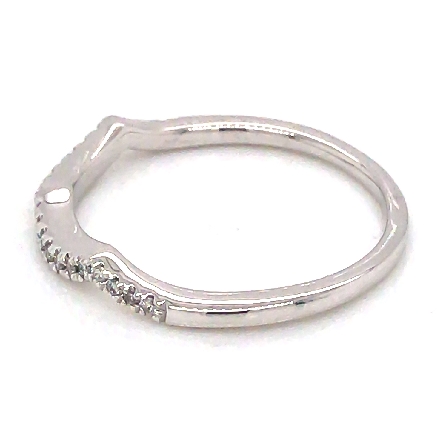 14K White Gold Estate Wavey Curved Band w/Diams=.12apx SI H-I Size 8 1.40dwt