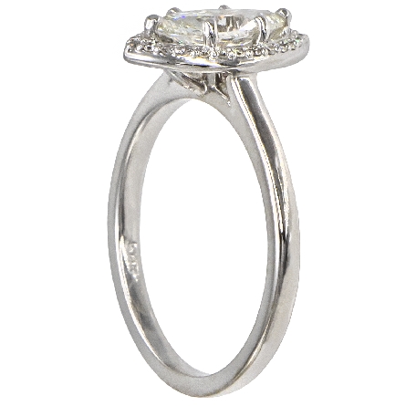 14K White Gold Estate Halo Engagement Ring w/Marquise Diam=.73ct I1 I and Diams=.10ctw Size 6.75