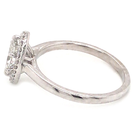 14K White Gold Estate Halo Marquise Shaped Engagement Ring w/Marquise Diam=.73ct SI1 I and 24Diams=.11ctw Size 7