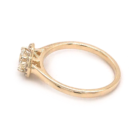 14K Yellow Gold Estate Halo Engagement Ring w/1Diam=.53ct SI1 K and 20Diams=.07ctw Size 6.75