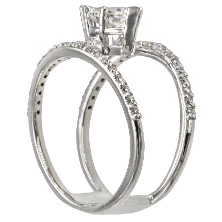 14K White Gold Estate Ring w/Marquise Diam=1.15apx I1 H and Diams=.46apx SI H-I Size9
