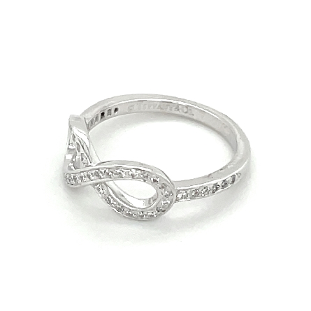 Platinum Estate Tiffany & Company Infinity Ring w/Diams=.38apx VS F-G Size 4.5 2.0dwt