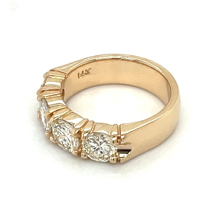 14K Yellow Gold Estate 4Prong Band w/4Diams=2.38tw VS2-I1 J-K Size 6.75