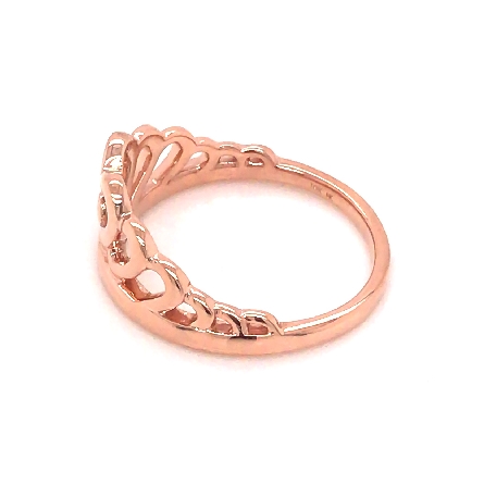 14K Rose Gold Estate Crown Heart Ring Size 7 1.90dwt