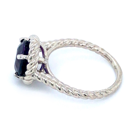 14K Yellow Gold Estate Rope Halo Ring w/Amethyst=2.47ct Size 7.25