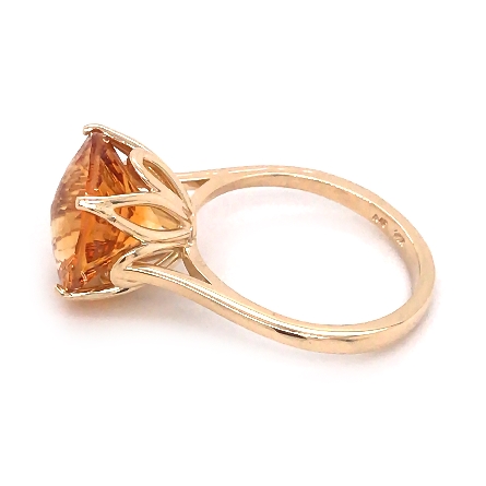 14K Yellow Gold Estate Ring w/12mm Citrine=6.29ct Size 6.75