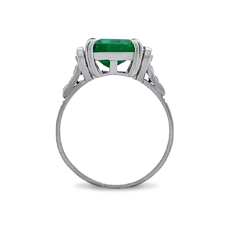 Platinum Estate Antique Emerald Ring w/Diams=.28apx VS G-H Size7 