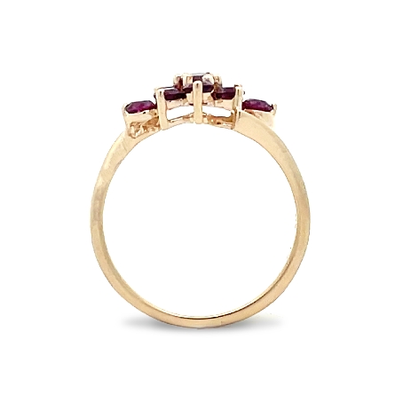 14K Yellow Gold Estate Rhodolite Garnet Cluster Ring Size7 1.8dwt