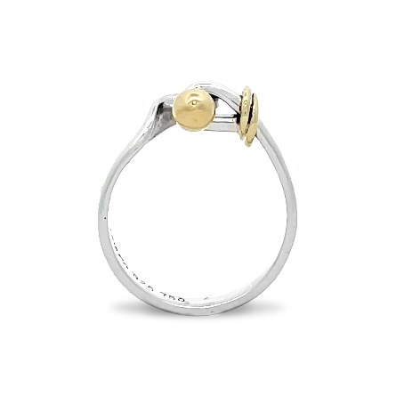 Sterling Silver and 18K Yellow Gold Estate Tiffany & Co Hook Ring Size 5 2.3dwt 
