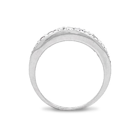 14K White Gold Estate Multi-Colored Fancy Sapphire Invisible Set 4Row Band w/42Diams=.10apx SI H-I Size7 3.9dwt 