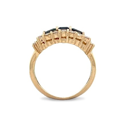 18K Yellow Gold Estate Sapphire 4Prong Ring w/20Diams=.60apx SI1-I1 G-H Size 4.75 3.7dwt
