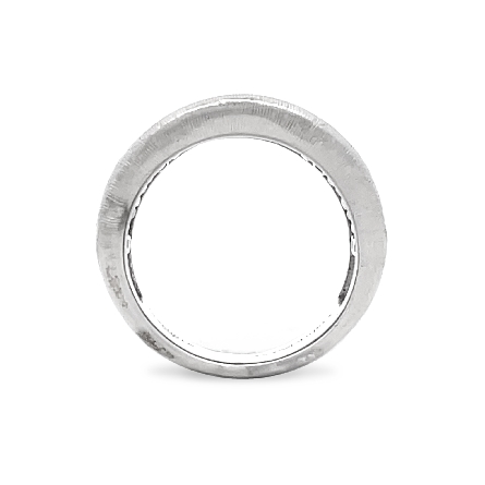 Sterling Silver Estate Gabriel & Co Textured Wide Band w/ White Sapphire Size6 (S150325) 6.5dwt 