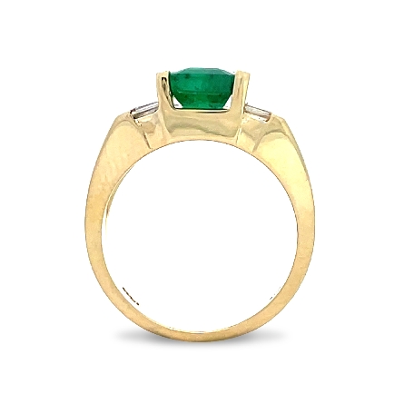 14K Yellow Gold Estate Emerald Vertical Channel Ring w/8Diams=.45apx VS I Size6.75 5.1dwt 