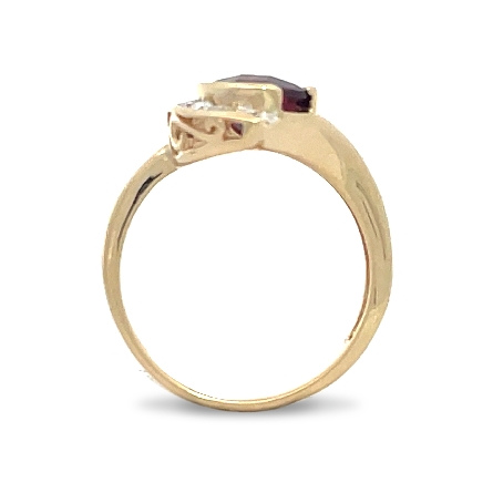 14K White Gold Estate Rhodolite Garnet Ring w/Diams=.10apx SI J Size8 2.8dwt
