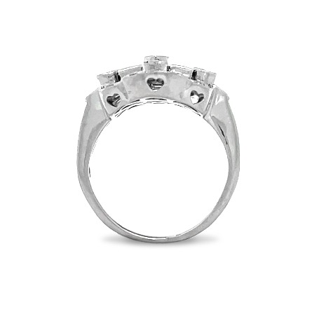 14K White Gold Estate Sapphire Milgrain Antique Style Fashion Ring Size4.75 w/36Diams=.50apx SI1-I1 I-J 4.2dwt 