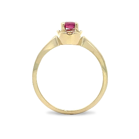 14K Yellow Gold Estate Pink Sapphire 4Prong Scallop Border Solitaire Ring Size6.5 1.9dwt