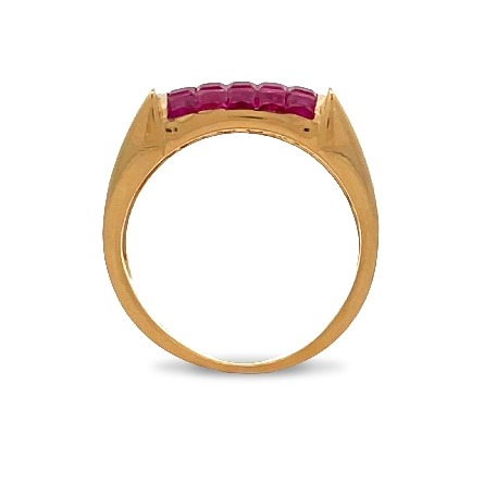 18K Yellow Gold Estate Ruby Invisible Set Band  Size6 4.6dwt 