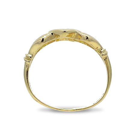 14K Yellow Gold Estate Claddaugh Diamond Cut Heart Ring Size6 2.0dwt 
