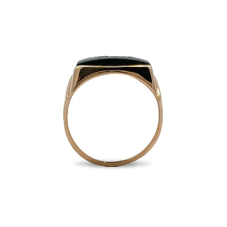 14K Yellow Gold Estate Bloodstone Intaglio Rectangle Ring Size10.25 12.2dwt