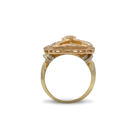 14K and 18K Yellow Gold Estate Ruby Antique Style Elongated Rectangle Bezel and Channel Set Ring w/Diams=1.00apx VS G-H Size6.5 10.0 dwt