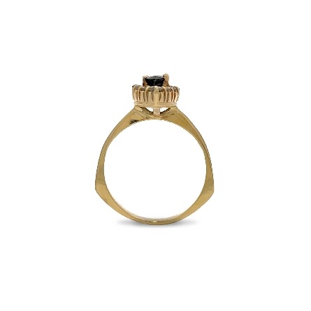 14K Yellow Gold Estate Green Sapphire Marquise Halo Ring w/14Diams=.53apx VS H-I Size5.75 2.5dwt 