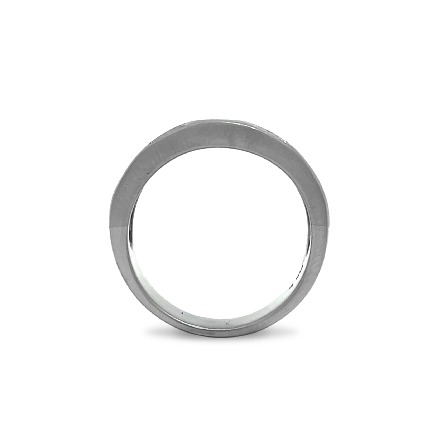 14K White Gold Estate Sapphire Invisible Set Satin Finish Band w/12Diams=0.36apx VS H-I Size6.5 3.6dwt