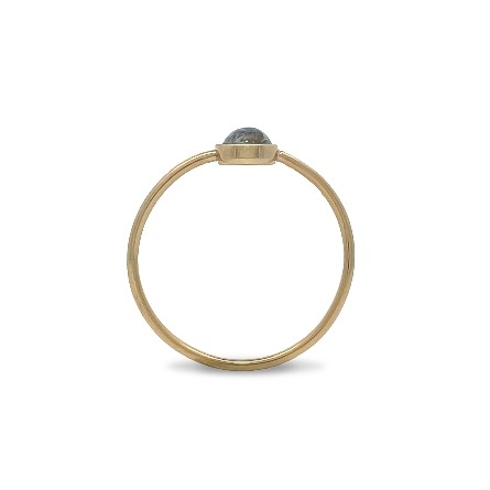 14K Yellow Gold Estate  Moonstone Bezel Thin Stackable Band Size8 0.6dwt