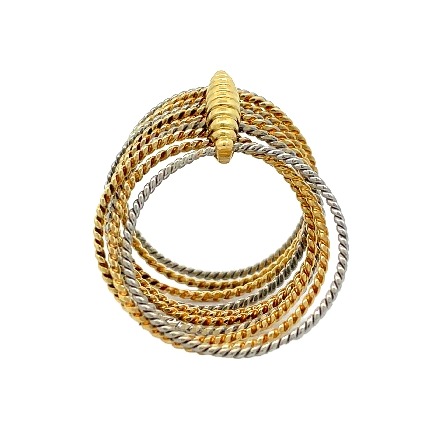 18K Two Tone Estate Cartier 10 Row Band Size9 4.5dwt