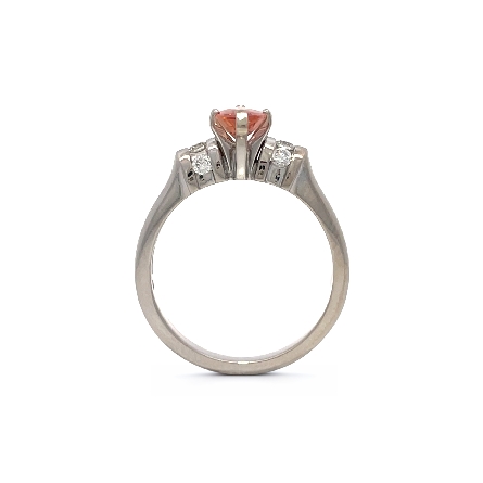 18K White Gold Estate Imperial Topaz Marquise Shape Prong and Channel Set Ring w/6Diams=.18apx VS G-H Size6.75 3.5dwt 