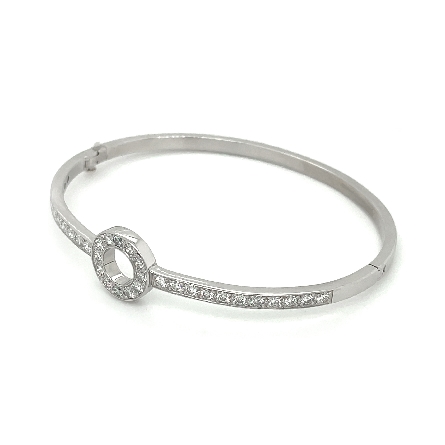 Platinum Estate Tiffany and Co Circle Bangle Bracelet w/Diams=1.02apx VVS-VS F-G 12.9dwt