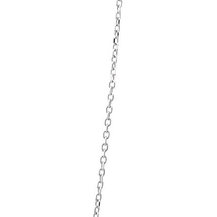 14K White Gold Estate Adjustable 16-18inch 7x5mm East to West Solitaire Necklace w/Oval Diam=.64ct I1 J-K