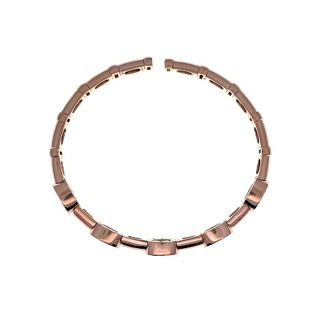 14K Rose Gold Estate Oval Station Flexible Cuff Bracelet w/95Diams=1.00apx SI1-SI2 I-J 16.0dwt