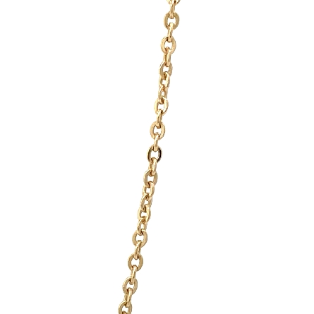 14K Yellow and White Gold Estate Bezel Solitaire 19inch Necklace w/Diams=.30apx SI2-I1 I-J 2.4dwt 