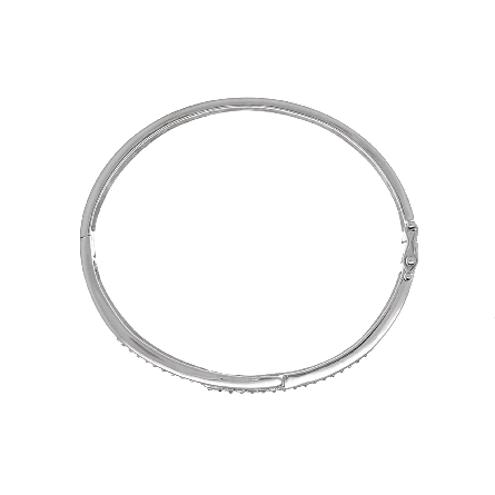 14K White Gold Estate Bypass Pave Bangle Bracelet w/88Diams=2.42apx I1-I2 K-L 12.3dwt 