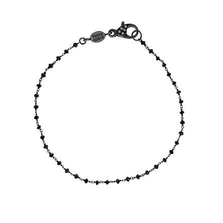 18K Black Rhodium Estate Aaron Basha Pigtail Bracelet w/Black Diams=.20apx VS G-H 8.25inch 1.8dwt