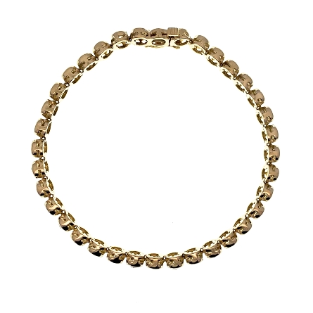 14K Yellow Gold Estate Bezel Set Line Bracelet 7.25inch w/Diams=3.60apx SI2-I1 H-I 11.4dwt 
