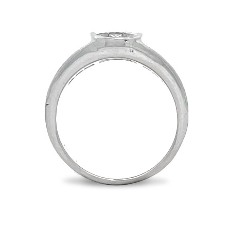 18K White Gold Estate Invisible and Channel Set Signet Ring w/Princess and Baguette Diams=1.00apx VS2-SI2 G-H Size6.25 5.4dwt 