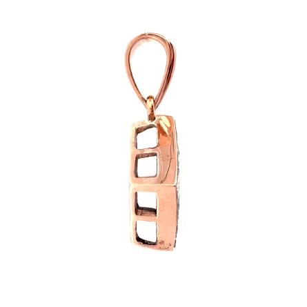 14K Rose Gold Estate Invisible Set Kite Shaped Pendant w/Diam=1.50apx SI G-H 3.3dwt