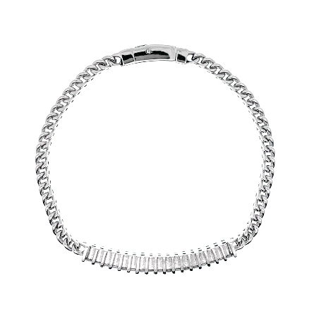 14K White Gold Estate 6.5inch Prong Set Fashion Bracelet w/34Diams=1.00apx I1 I 10.7dwt