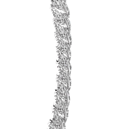 18K White Gold Estate Pave Curb Link Butterfly Necklace w/1428Diams=10.50apx SI-I1 H-I 16inch 24.9dwt