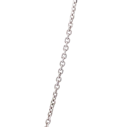 14K White Gold Estate Square Cluster Pendant and Chain w/1Princess Cut Diams=0.15apx and 4Baguette Diams=0.14apx and 4RoundDiams=0.08apx SI-I1 G-H-I 18inch 2.0dwt 