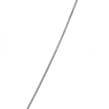 14K White Gold Estate Round Milgrain Pendant w/Diams=.44ctw VS G-H on 16inch Round Wheat Chain 3.0dwt