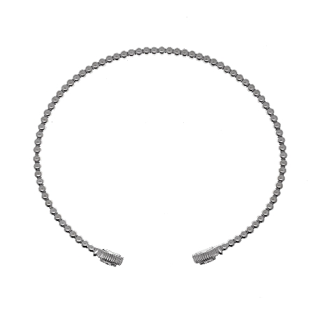 14K White Gold Estate Gabriel and Co Bujukan Bangle Bracelet w/Diams=.12ctw SI2 H-I Size6 #BG4261-6W45JJ (S141033) 3.0dwt