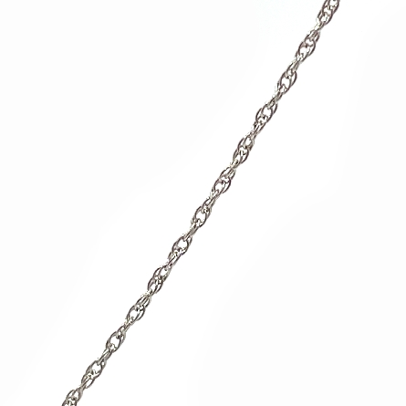 14K White Gold Estate Round Solitaire 16inch Necklace w/1Round Diam=.25apx I1 J 1.0dwt 