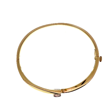 14K Yellow and White Gold Estate Hinged Bypass Bezel Set Bangle Bracelet w/Diams=.54apx SI1 K-L 10.2dwt   