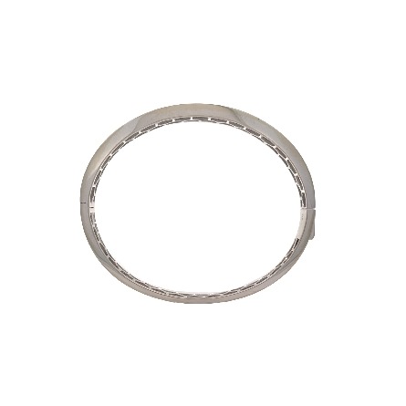 14K White Gold Estate 3Row Pave Hinged Bangle Bracelet w/124Diams=5.50apx SI H-I 15.2dwt 