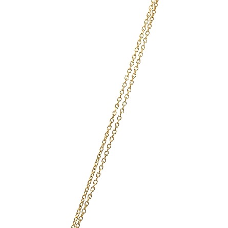 18K Yellow and White Gold Estate Satin Finished Butterfly Pendant on 16inch Double Cable Chain w/Diams=0.11apx VS-SI G-H 5.7dwt