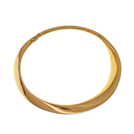 18K Yellow Gold Estate Wave Bangle Bracelet w/90Diams=0.63apx SI J 24.9dwt